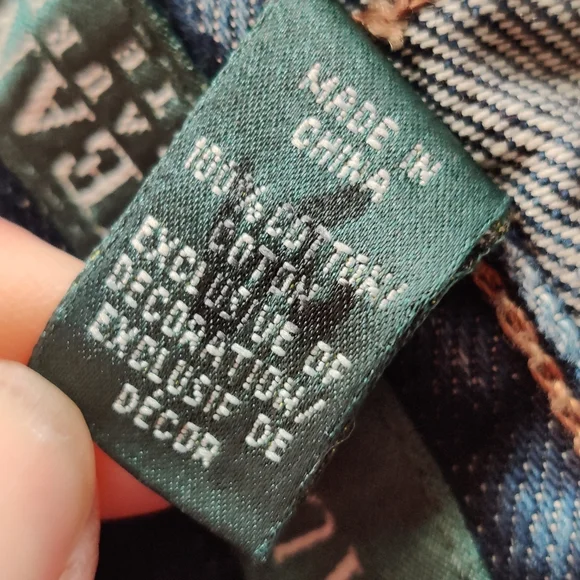 Ralph Lauren Distressed Light Blue Patchwork Jeans - Picture 8 of 14